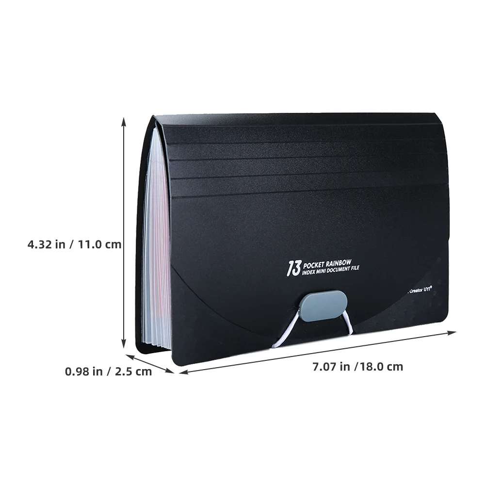 Three Side Seal A6 Receipt Holder Expanding File Folder Mini Accordion Organizer 13 Compartments Portable Document Organizer