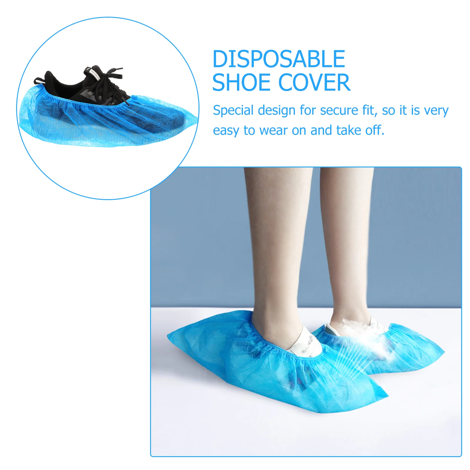 100 Pcs Non-woven Shoe Cover Shoes Protection Home Wear-resistant Covers Detachable Nonwovens Fabric Protector Student Case