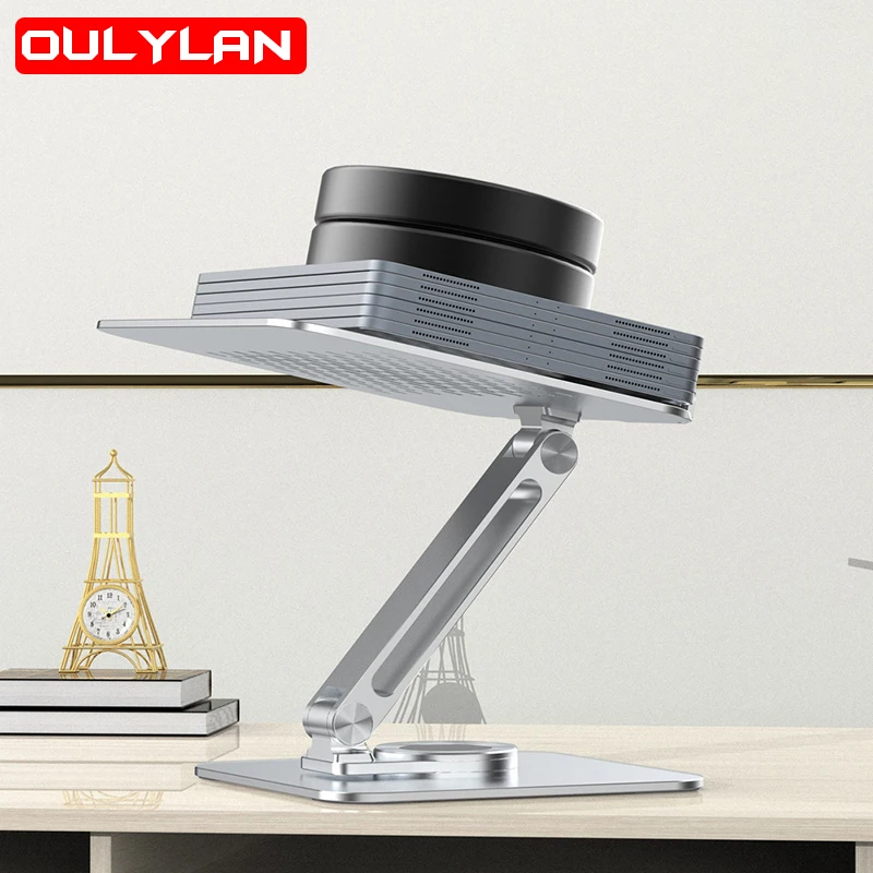 New 360° Rotating Folding Laptop Stand Bracket Aluminum Alloy Tablet Notebook Computer Universal Holder Heightened Cooling