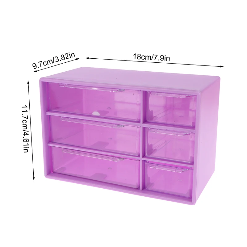 Caja Organizadora Transparente de Seis Compartimentos para Suministros de Oficina, Papelería y Joyería, Caja de Almacenamiento Multicapa para Escritorio, a Prueba de Polvo