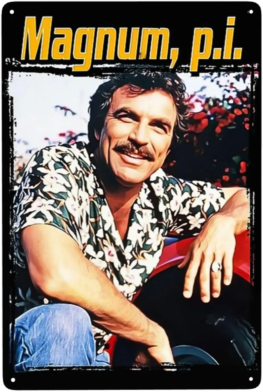 CASOWAT Tom Actor Selleck Metal Tin Sign Wall Art Decoration For Living Room Bathroom Kitchen Poster Decor