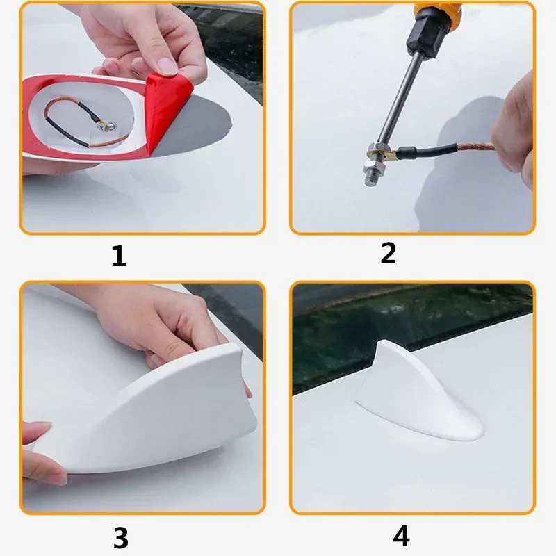 5/1pc Car Radio Shark Fin Car Shark Antenna Radio FM Signal Design for All Automobiles Aerials Auto Exterior Styling Replacement