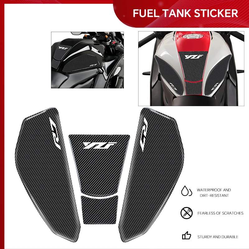 

New Motorcycle Gel Anti-slip Fishbone Fuel Tank Stickers For YZF-R7 YZF R7 Scratch-resistant Side Body Knee Decals Protector r7
