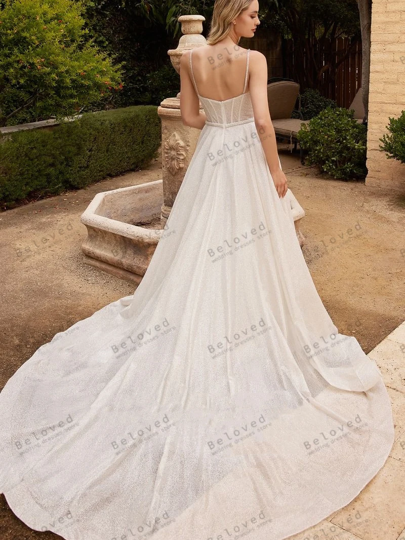 Graceful Wedding Dresses A-Line Voile Bridal Gowns Sleeveless Backless Robes For Formal Party Elegant Pretty Vestidos De Novia