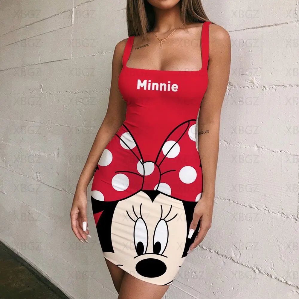 

Sling Evening Dresses Disney Fashion Sexy Dress Print Mini Mickey Chic Elegant Woman Party Minnie Mouse Prom Summer 2022 Bodycon