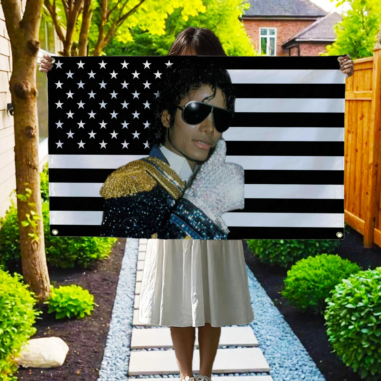 M-Michael Singer J-Jackson Flag Black American Tapestry Decorative Home Objects Decoration Garage Flags for Bedrooms Flaga Hang