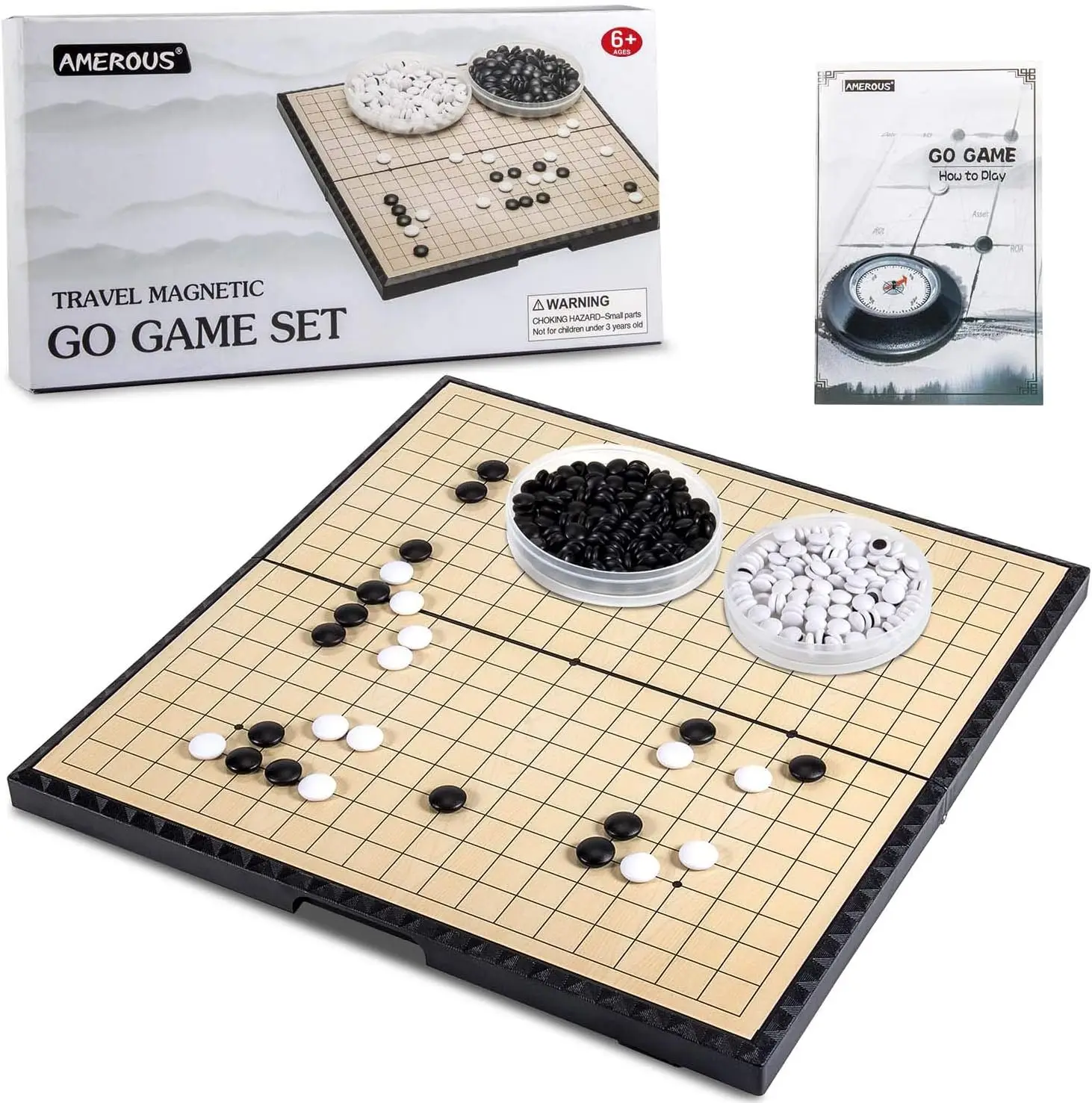 

11' Magnetic Go Game Set (19x19), Foldable with Stones & Rules for Kids & Adults