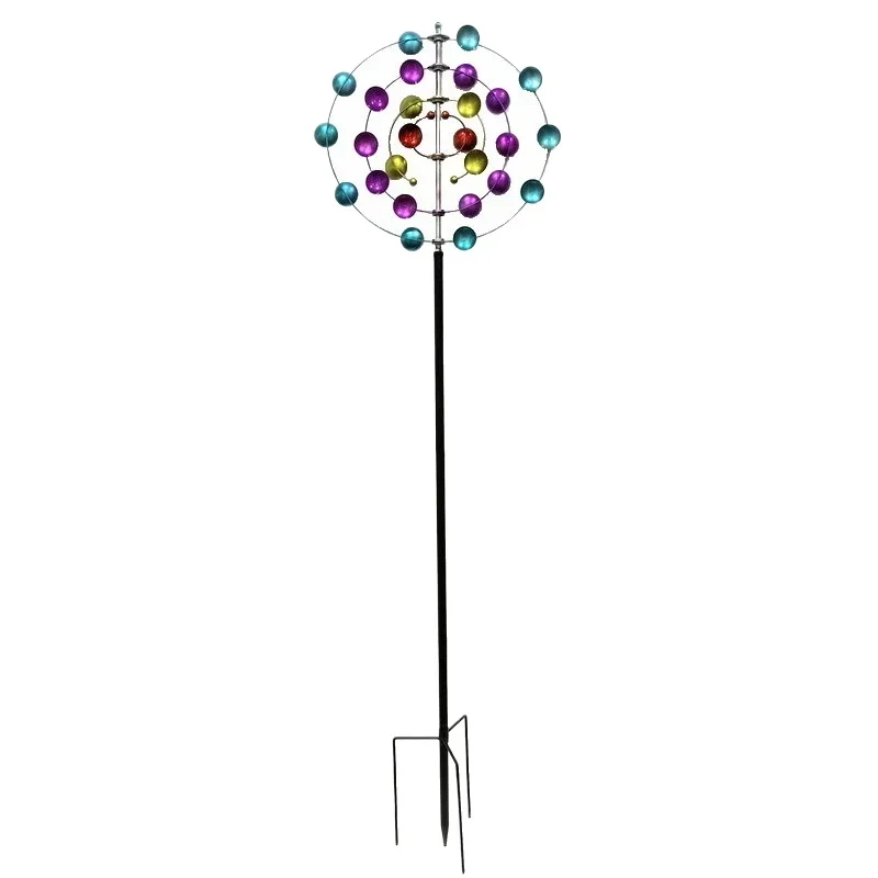 

Wind-moving landscape decoration, outdoor wrought iron garden courtyard, shopping mall seaside, rotating windmill ornament