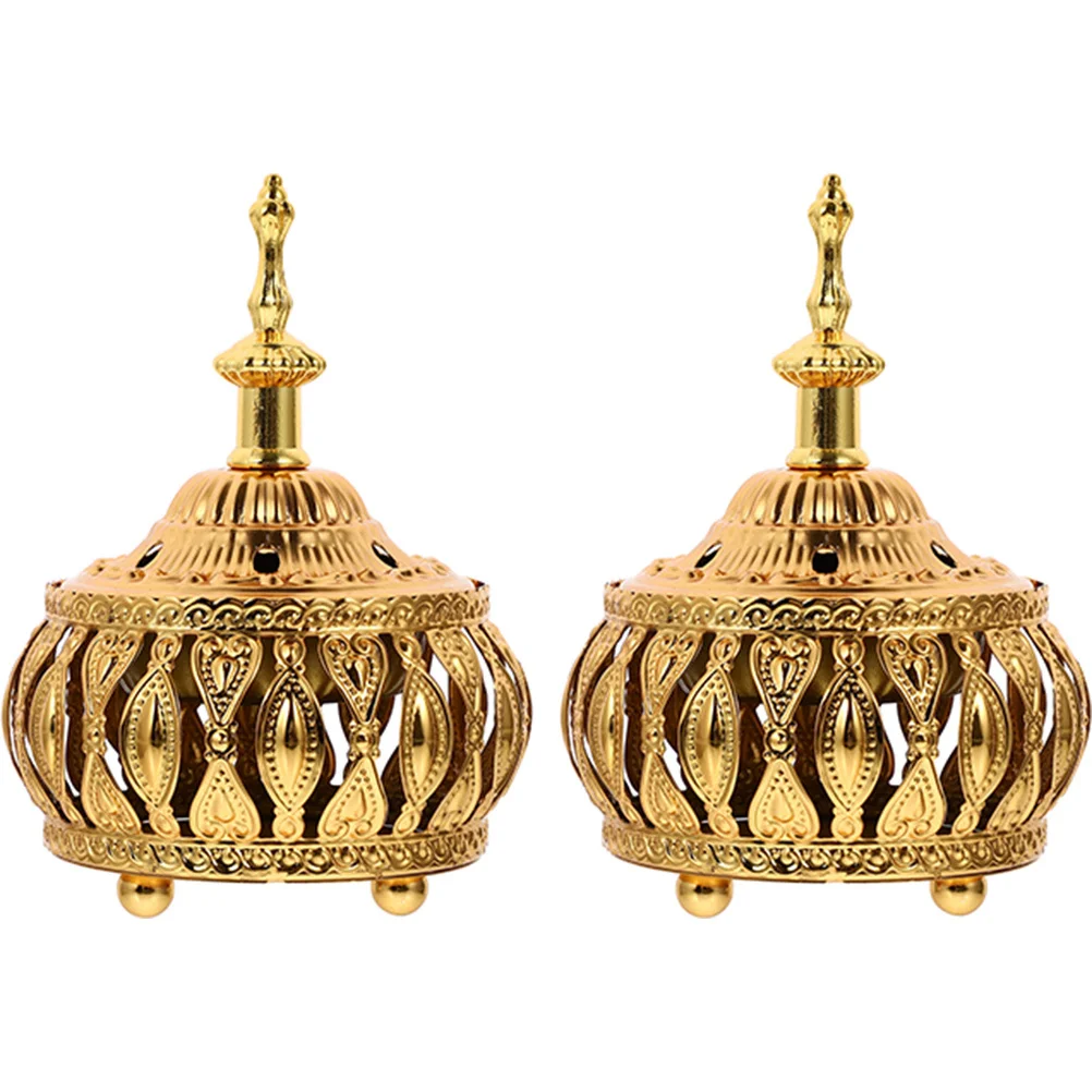 

2Pcs Metal Incense Burner Creative Vintage Desktop Aroma Holder Censer Decor Home Relaxation Decorative Incense Stand