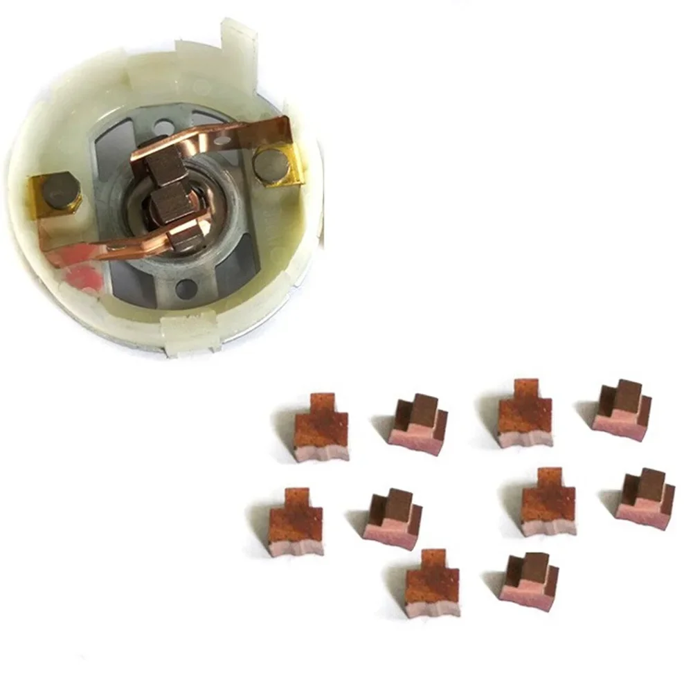 10 pz Motore Spazzola di Carbone 1x Portaspazzole 12 V Ricaricabile Trapano Motore Accs Per Dongcheng Bosch RS550 Cacciavite Elettrico Parte