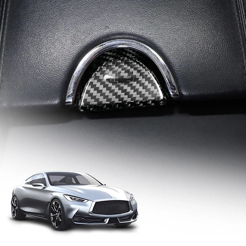

This is a genuine carbon fiber decorative patch for the switch buttons of Infiniti G25 and G35 car armrest boxes