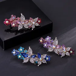 Multi-Style Rhinestone flowers Bow Hairpin Spring Clip Fairy Top Clips Back Head Hairpin Barrettes Headband for Women Headwear