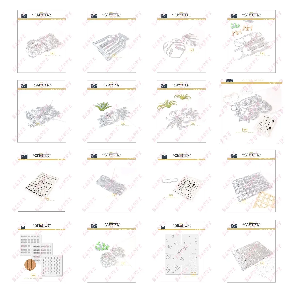 

New Cutting Dies And Clear Stamps Greenhouse Large Leaves Garden Tub Filler Hibiscus Template DIY Scrapbook Album Paper Greeting