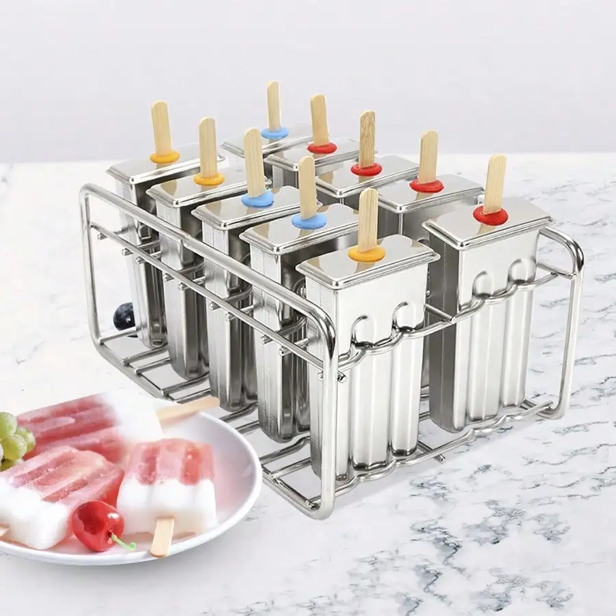

Stainless Steel Molds Pop Lolly Popsicle Ice Cream Stick Holder Mold 10 PCs