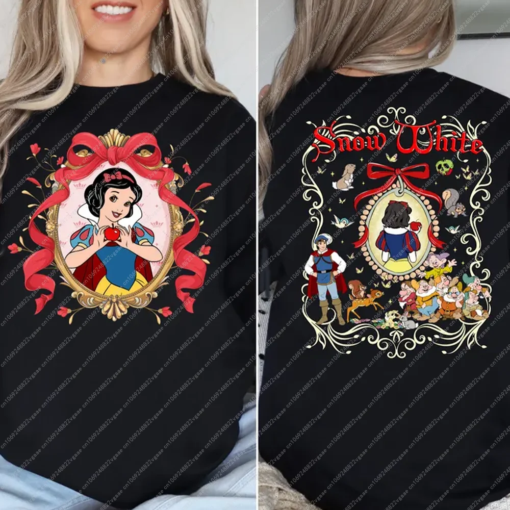 

Футболка «Кокетка» с бантом «Белоснежка» Disney Seven Drawfs, хлопковая одежда, футболка «Принцесса Белоснежка, яблоко», топ «Принц Флориан» для девочек
