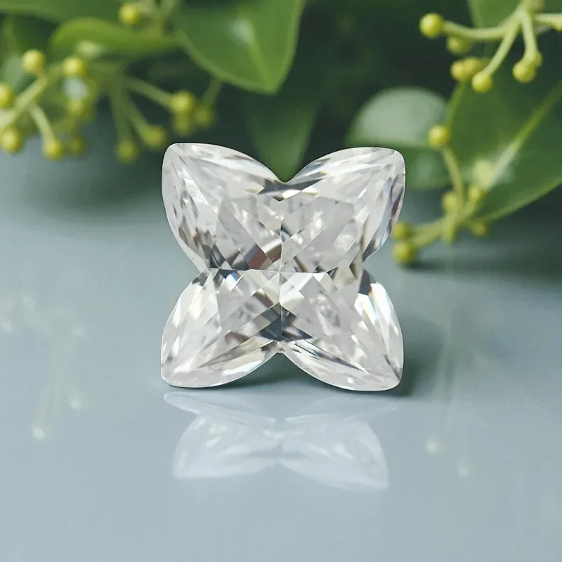 

L-Cubic Zirconia White Lily Shape Multiple Size Loose Gemstone For Earrings Pendant Jewelry Diy Making