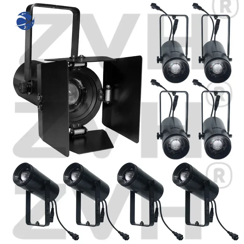 40W LED Fresnel Spotlight with Manual Zoom Bi-Color Black Aluminum House Spot DMX 1/2/3/5 Channel for Stage Lighting Gallery