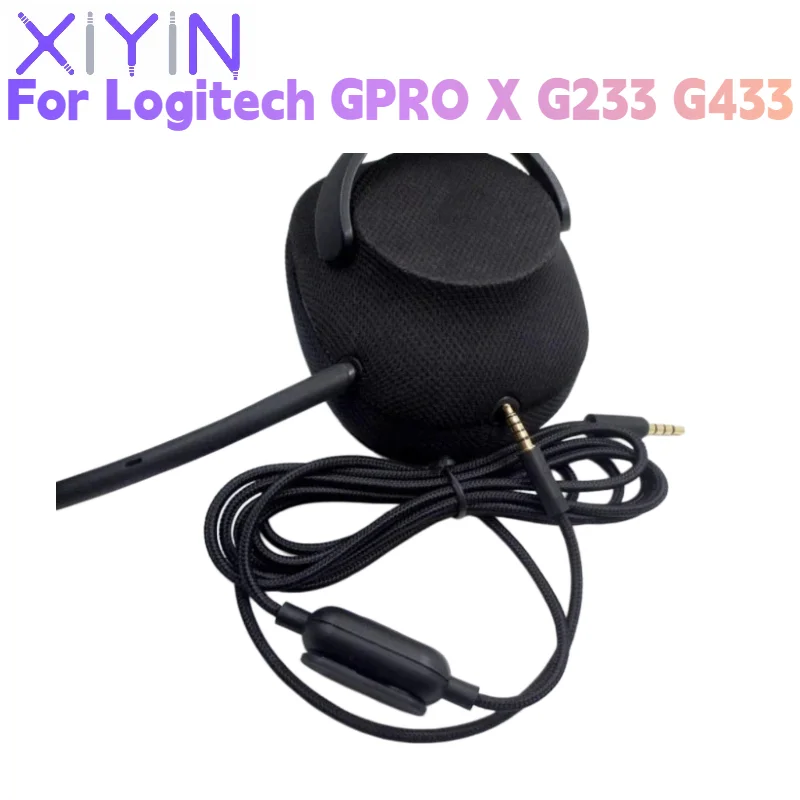 

200CM Braided 3.5mm to 3.5mm Aux Audio Cable with Inline Mute & Volume Control for Logitech GPRO X G233 G433 Gaming Headsets