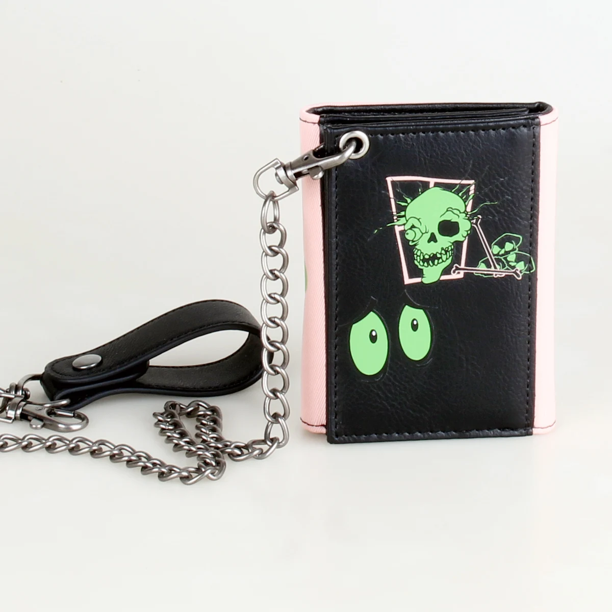

Мужской кошелек в стиле аниме с тремя складками и светящейся цепочкой, модный женский зажим для карт с трехмерным дизайном