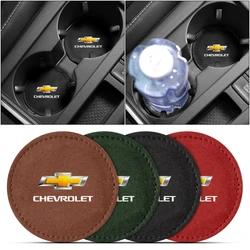 Car Cup Holder Pad PU Leather Slot Non-slip Coaster Mat for Chevrolet Camaro Trax Blazer Cavalier Onix Silverado Malibu Captiva