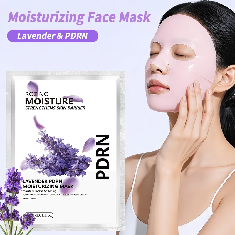 Lavender Facial Mask, Pack of 10, Contains Ceramide, Niacinamide, and Glycerin Essence, Deeply Hydrating and Moisturizing Facial Care, Suitable for Both Men and Women, Suitable for All Skin Types, Can Be Used as a Back-To-School Gift, Souvenir, or Wedding Party Favor