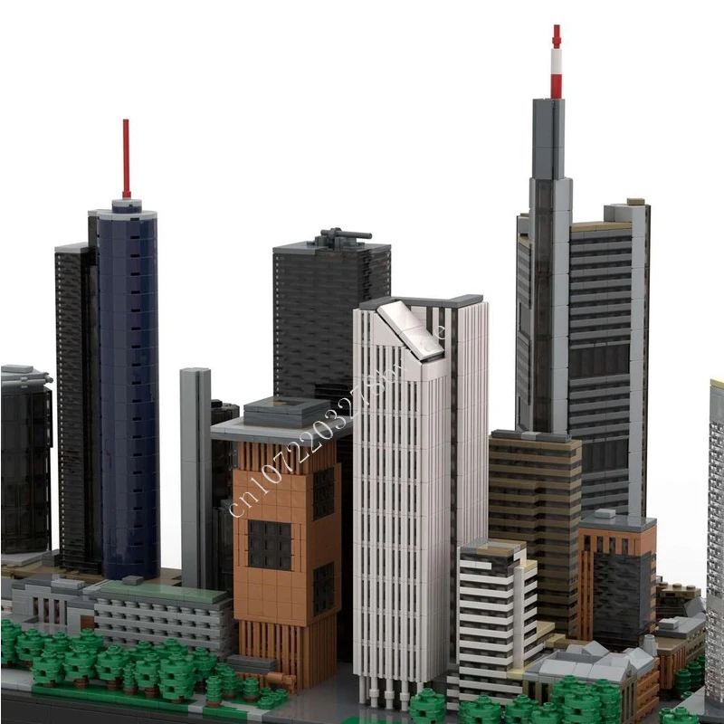 7604PCS Frankfurt Neue Mainzer Straße skyscrapers Modular MOC Creative street view Model Building Blocks DIY Assembly Toys Gifts