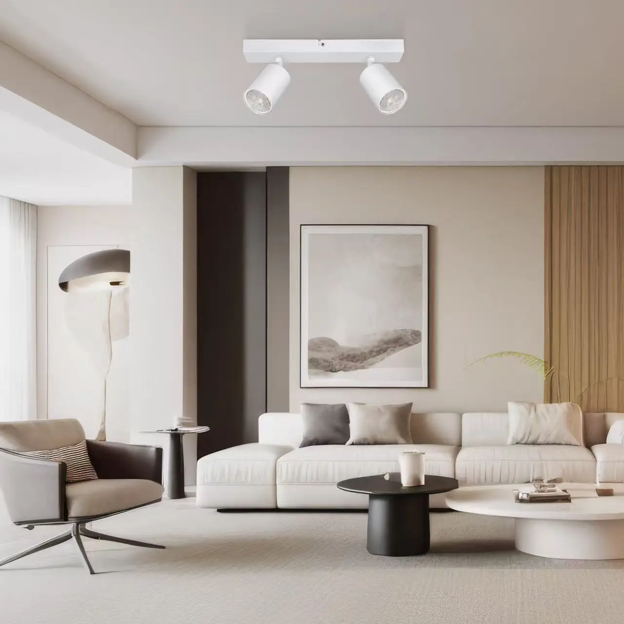 1PCS Modern LED Ceiling Light , 2 Lights GU10 Wall Light Black - Energy Saving, Living Room, Bedroom, Kitchen, Easy Installation