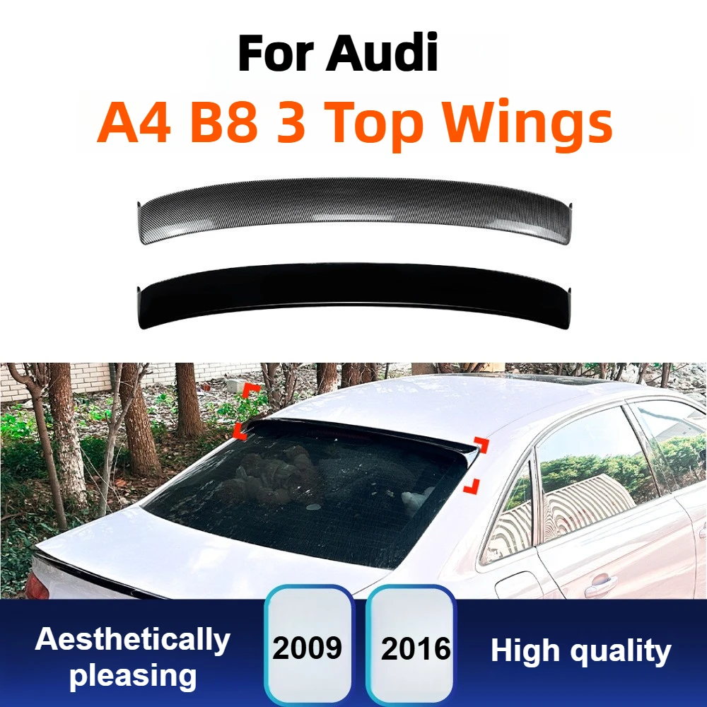 

For Audi A4 B8 Sedan 2009-2016 Trunk Lid Spoiler Wing, ABS Plastic Glossy Black Exterior Car Exterior Modification Accessories