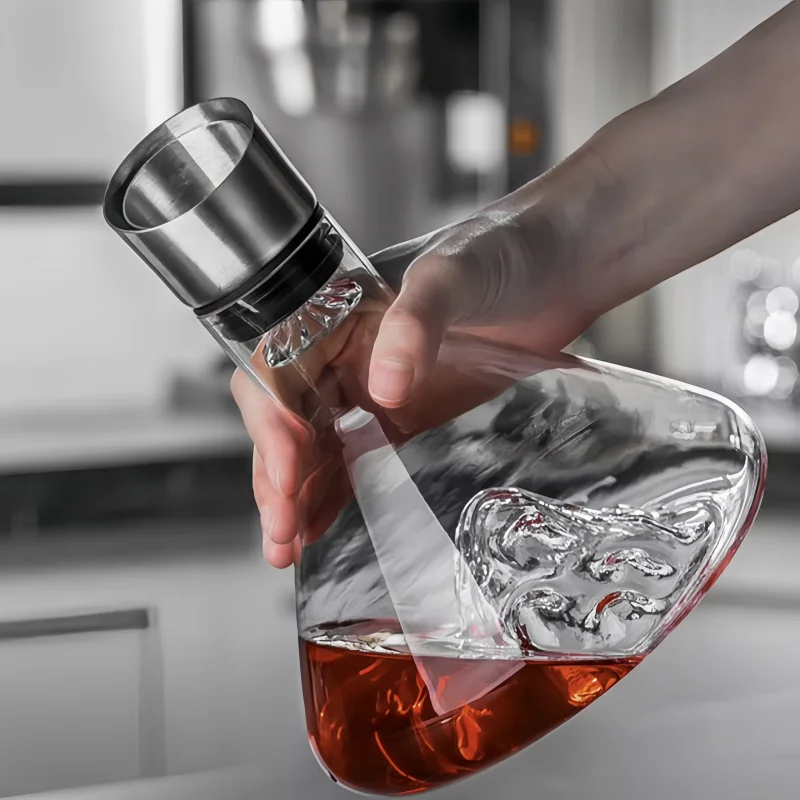 1500ML Eisberg Whisky Wein Dekanter Handgemachte bleifreie Kristall Weinausgießer Karaffe Verdickt Wein Spender Topf Bar Zubehör