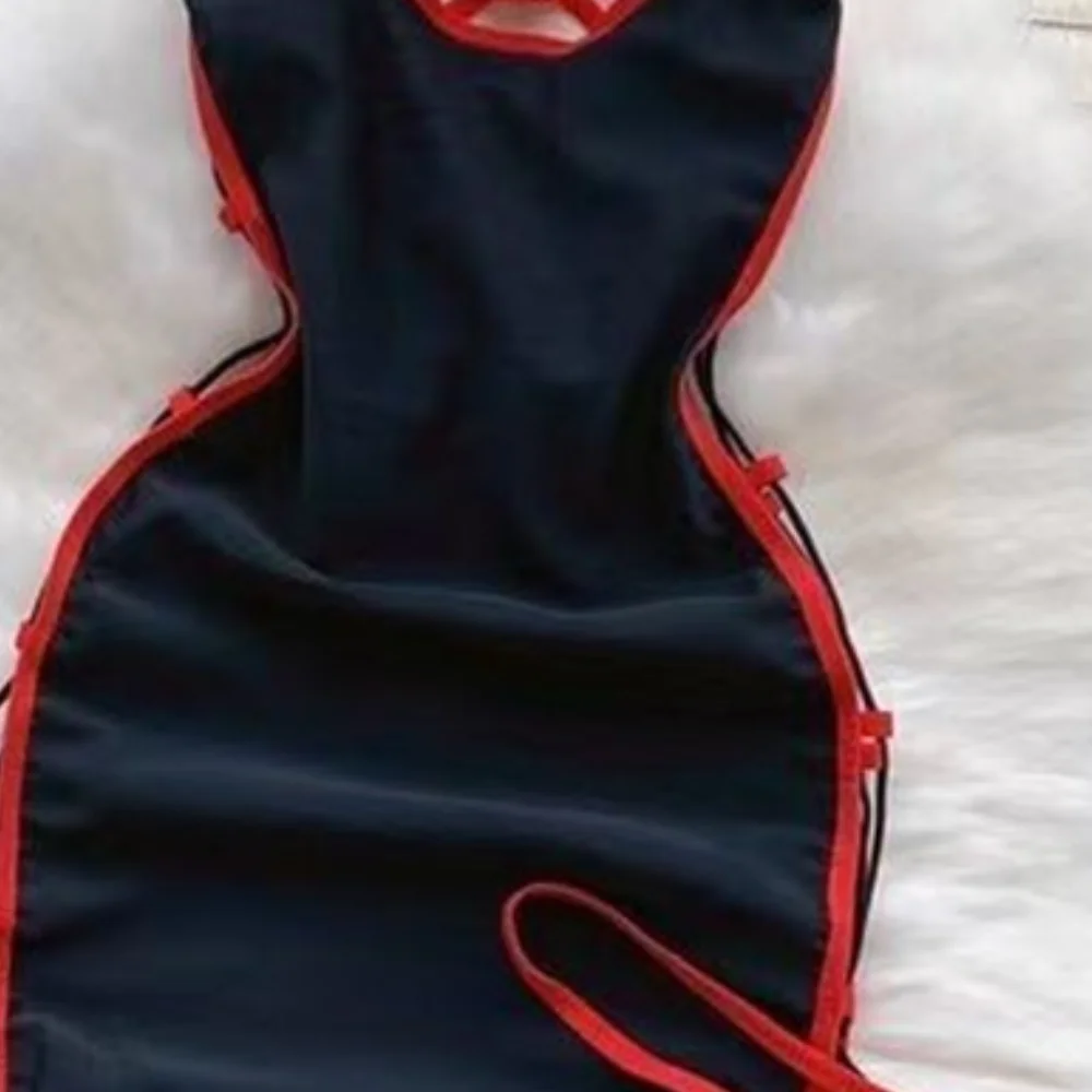 الصينية ضئيلة شيونغسام مثير أكمام الحسية الجوف خارج شرابة عارية الذراعين مطبوعة فستان قصير Hotsweet ملابس نوم بيجامة أنيقة #5