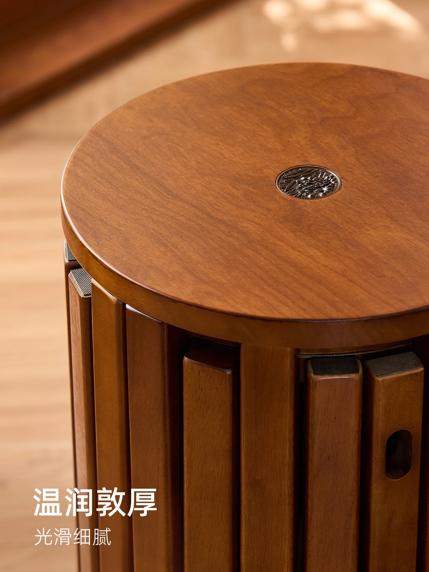 new home living room movable solid wood stacked stool universal wheel guest spare stool six-in-one