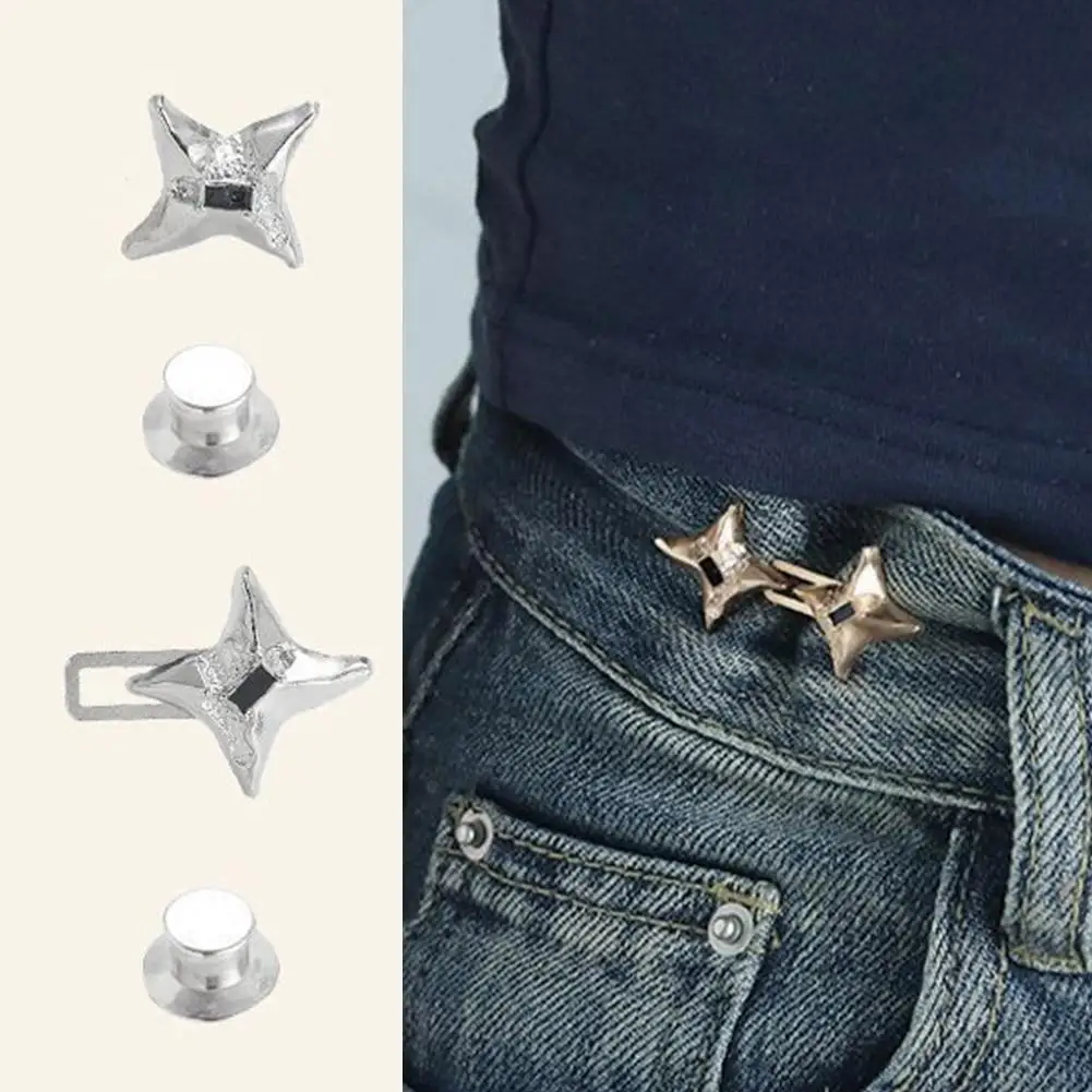 

Temperament Four Pointed Star Waist Tightening Tool, Fixed Waist Buckle Fashionable Buckle, Jeans, Adjustable Waist K2F0
