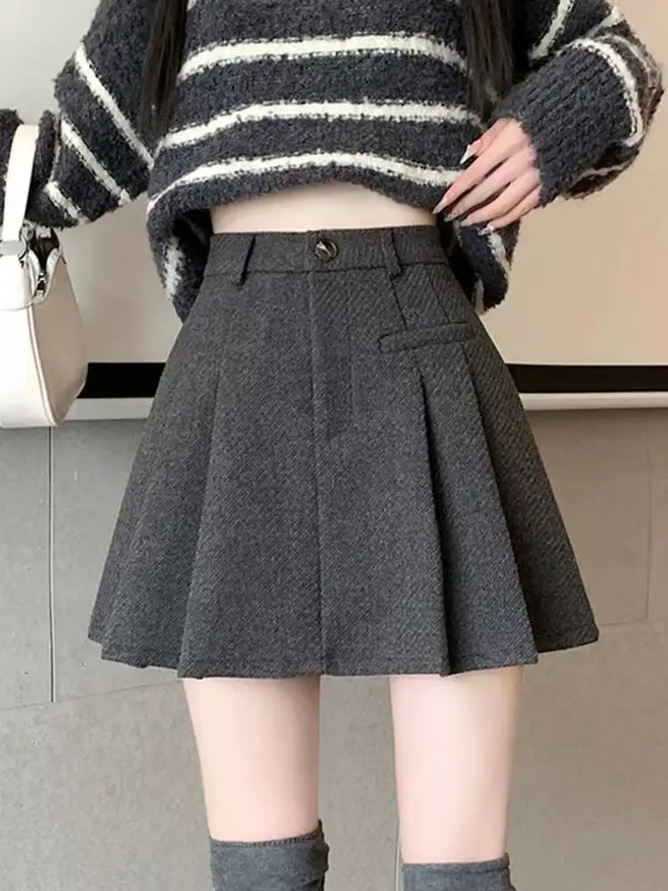 Korean High Quality Casual Simple Temperament Pleated Skirt For Women's Summer New High Waist Slim Anti Glare A-Line Short Skirt