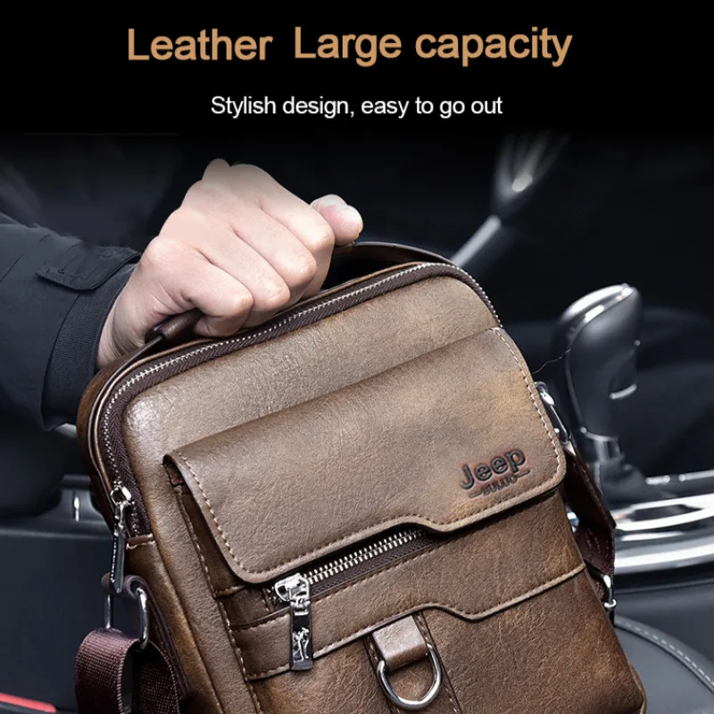 Messenger Bag for Men Crossbody Shoulder Purse Small Vintage PU Leather Satchel Pouch Handbag