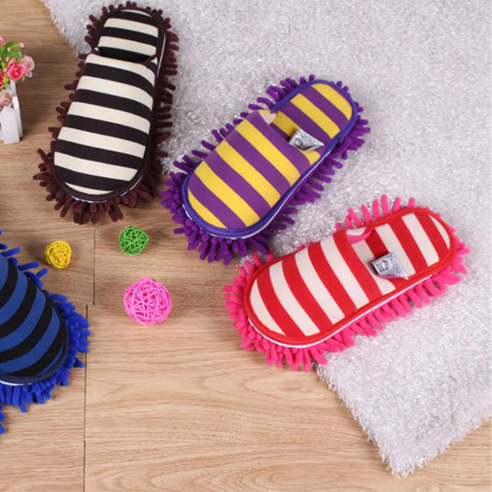 

1 Pair Chenille Cleaning Slippers Anti-Skid Slippers For Wood Ceramic Vinyl Floors Multi-Function Household Floor Cleaner Lazy