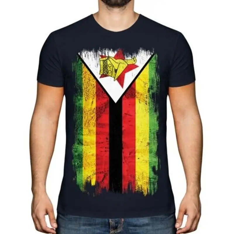 

Zimbabwe Grunge Flagge Herren T-Shirt Simbabwe Hemd Fußball Trikot Geschenk