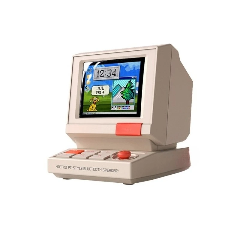 For Retro Pixel Bluetooth Small Stereo Computer Desktop Gift Ornament Lettering Logo