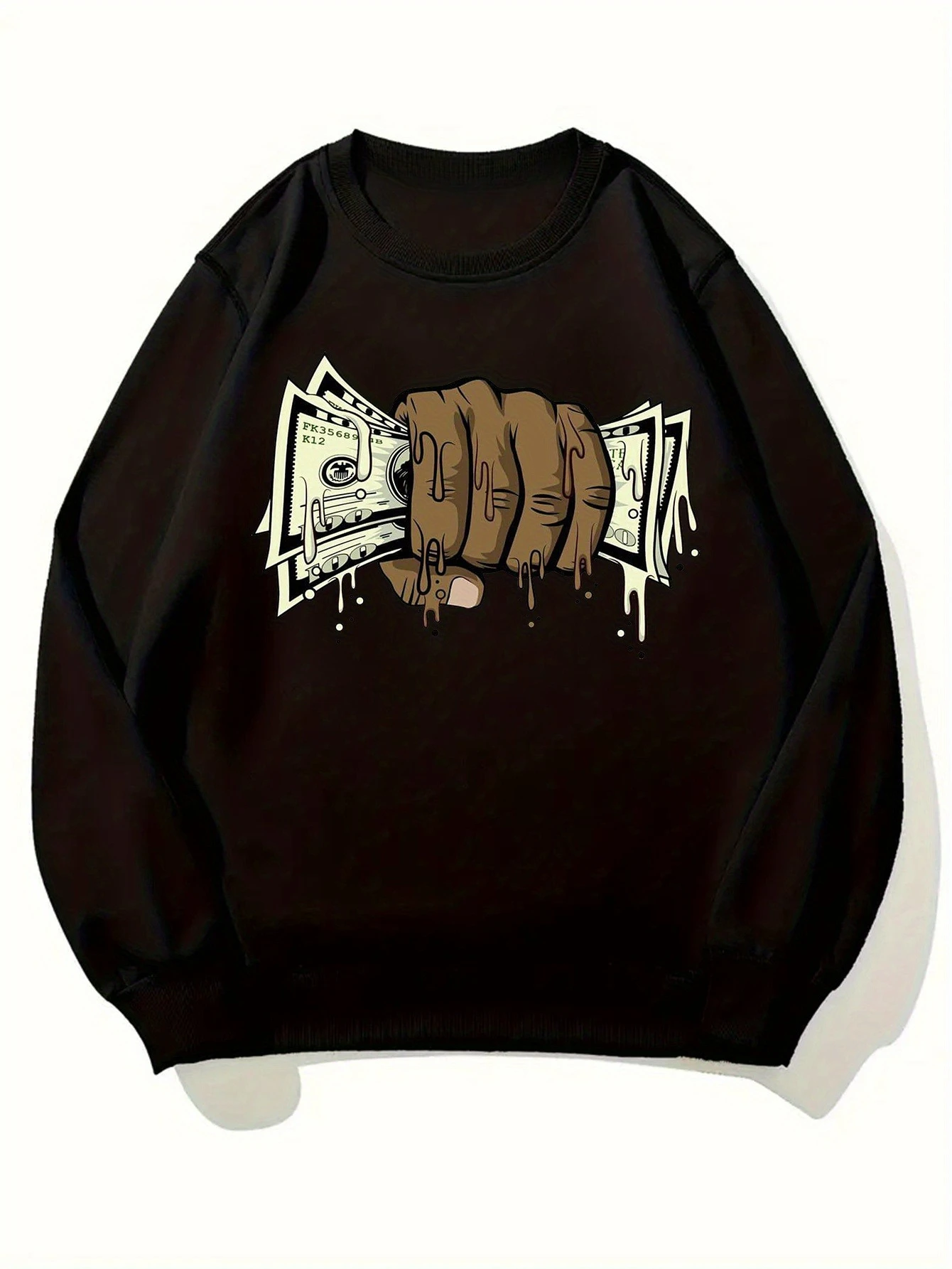 

Money Graphic Printing Autumn and Winter Men's and Women's Sweatshirts Casual Loose Outdoor Street Sports Training Brand Fashion