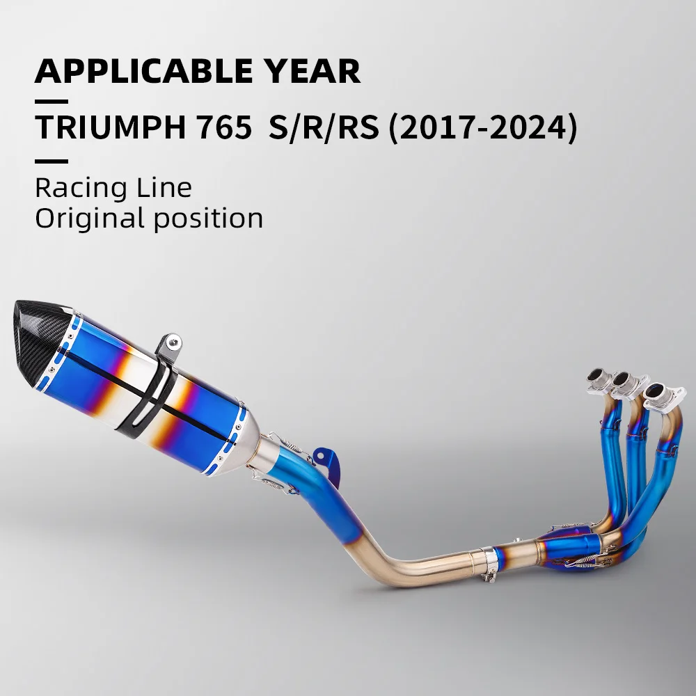 Slip on Triple 765S 765RS 765R 765 2017-2024 Exhaust System Position Blue Stainless Steel Full Exhaust System