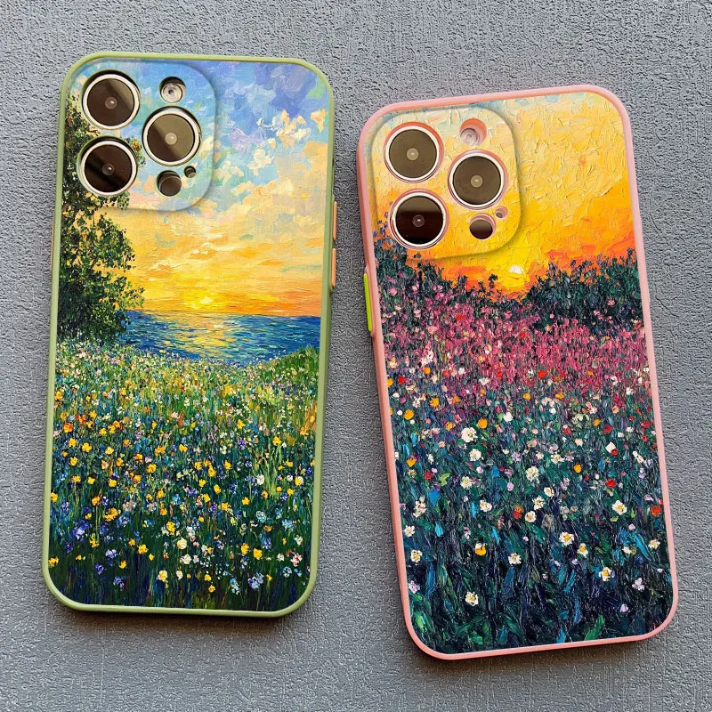 Blumenmuster Blaue Blume Meer Handyhülle für IPhone 13 12 Mini 11 Pro Max 17 16 Pro Max 15 14 Pro Max 16 Plus XR XS X Abdeckungen – Detail 8