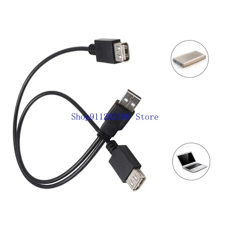 P82A 2 Port USB2.0 A Splitter Extension Cable 40cm Flexible Data Charging Adapter Cord For Computers Mobile Devices