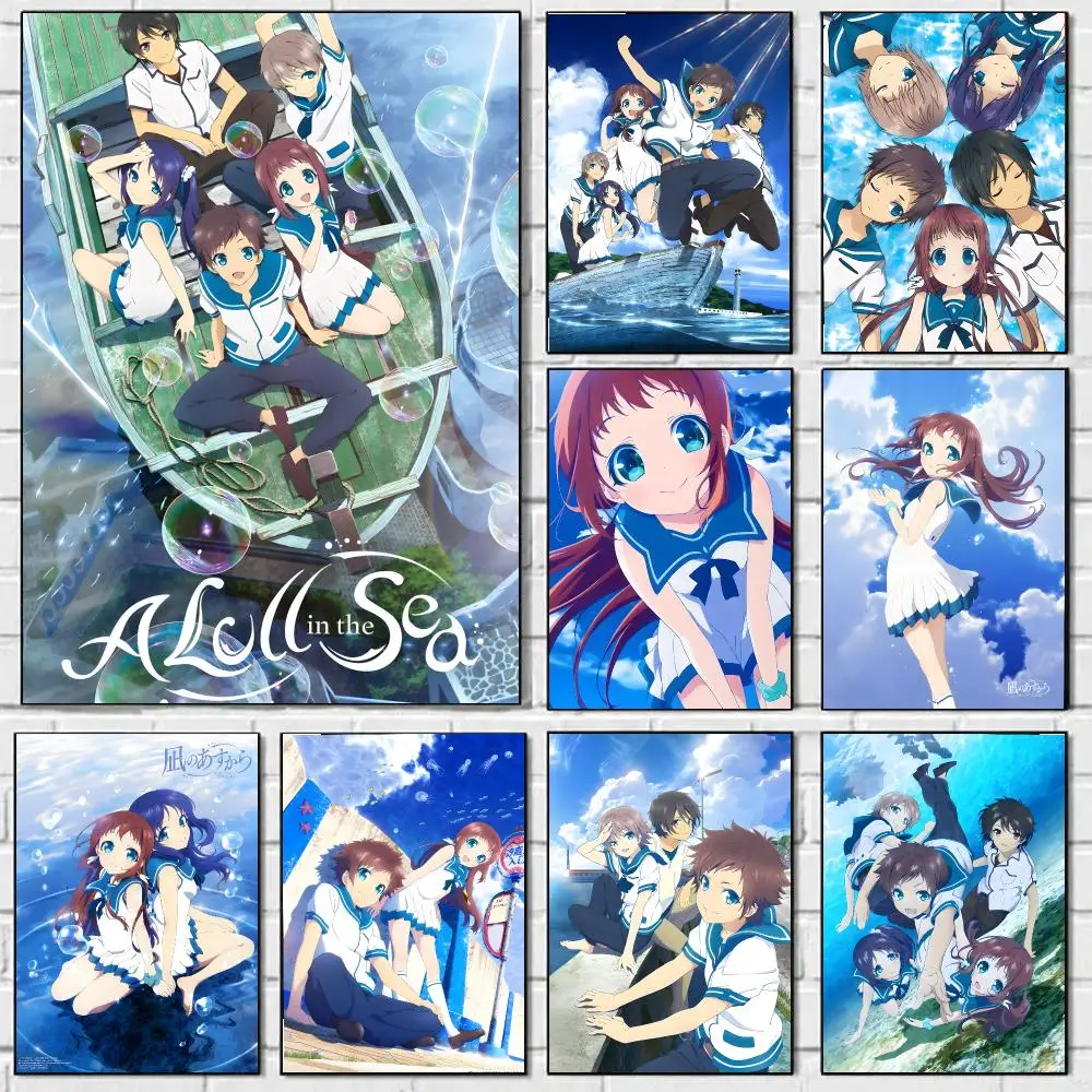 Nagi-Asu A Lull In The Sea Poster HD-Kunst Selbstklebendes Wandbild Wasserdicht Heim Schlafzimmer Bar Ästhetische Dekoration Perfekte Raumdekoration
