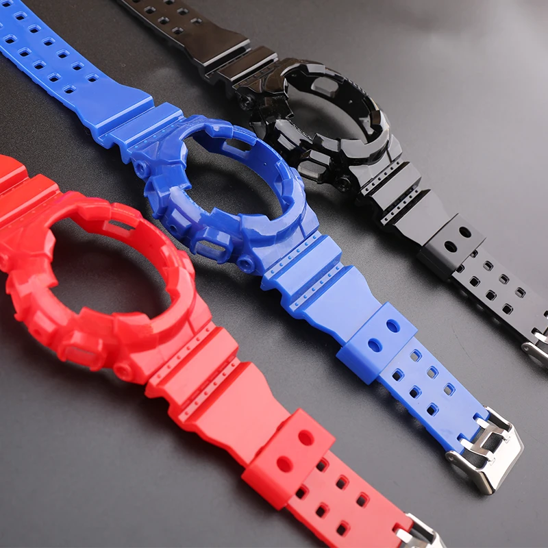 Watch Accessories Pin Buckle Resin Watch Strap for Men GA110 120 140 GD GAX GLS100 Waterproof Sport bright face case