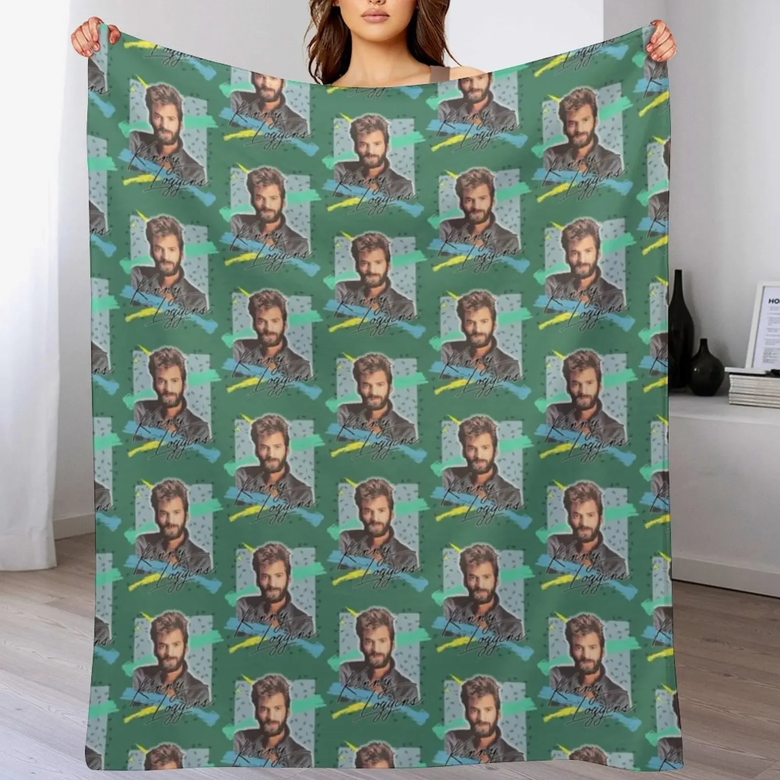 

Kenny Loggins Throw Blanket Vintage Designers Luxury Flannel Fabric Blankets