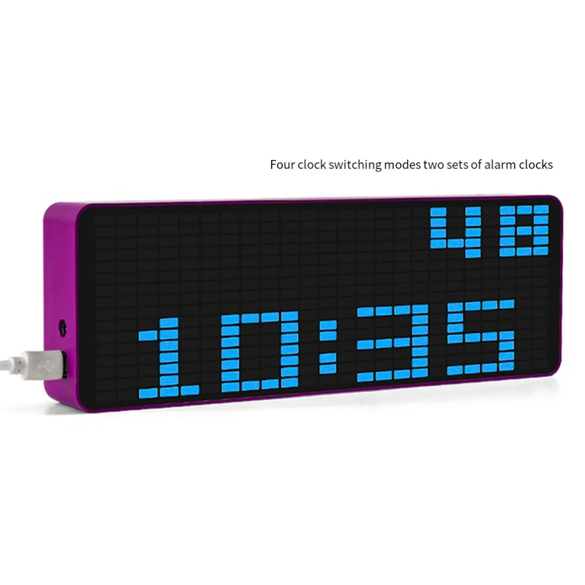 Color LED Music Spectrum Electronic Clock Sound Control Rhythm Light 1624 RGB Pickup Atmosphere Level Indicator, White