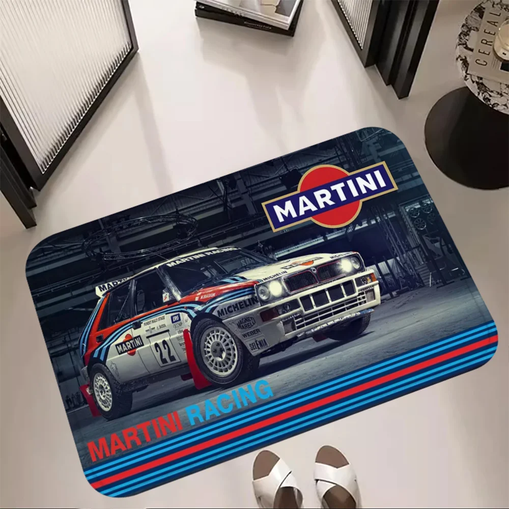 Foot Rugs MARTINI Super Racing Car Bath Mat Living Room Floor Carpet Washable Non-slip Kitchen Rug Entrance Doormat Bedroom Mats