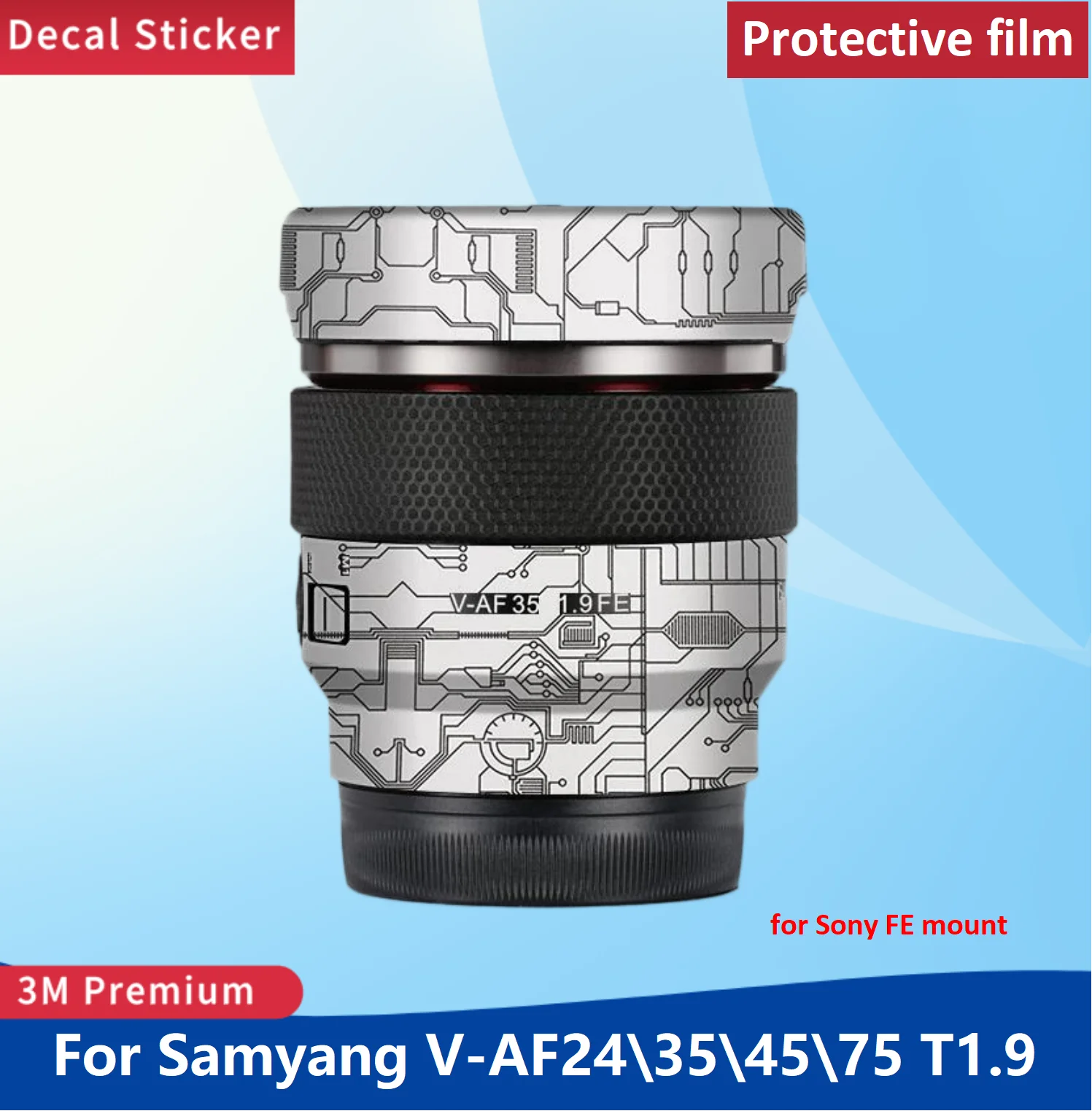 V-AF24\35\45\75 T1.9 for Sony FE mount Camera Lens Protective Film / Body Skin Wrap - Anti-Scratch,Bubble-Free for Samyang lens