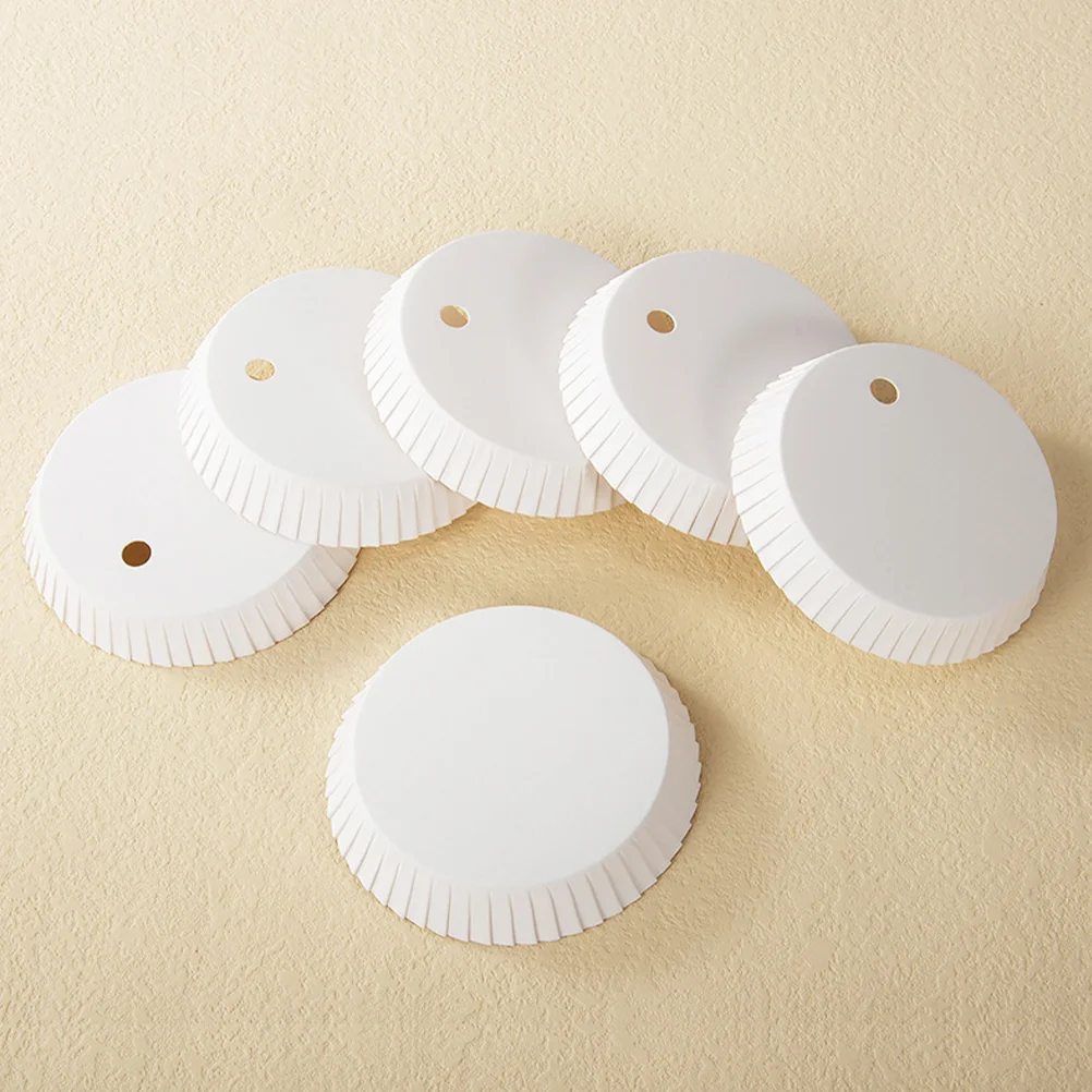 

200 Pcs Whiteboard Perforated Paper Cup Lids 75mm Diameter Disposable Stackable Round Covers for Coffee Tea Juice Hotel Salon