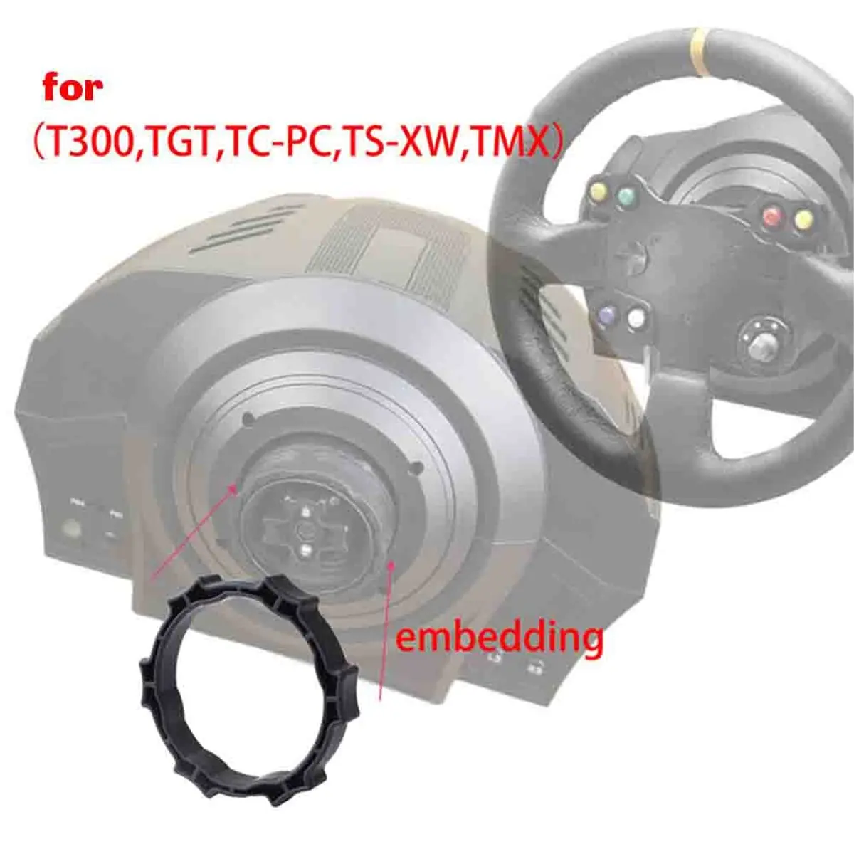 

Быстросъемное адаптерное кольцо N94R для рулей Thrustmaster Sim Racing T300RS/GT, T500, TGT, TS-PC, TSXW, TMX, серебристо-серое