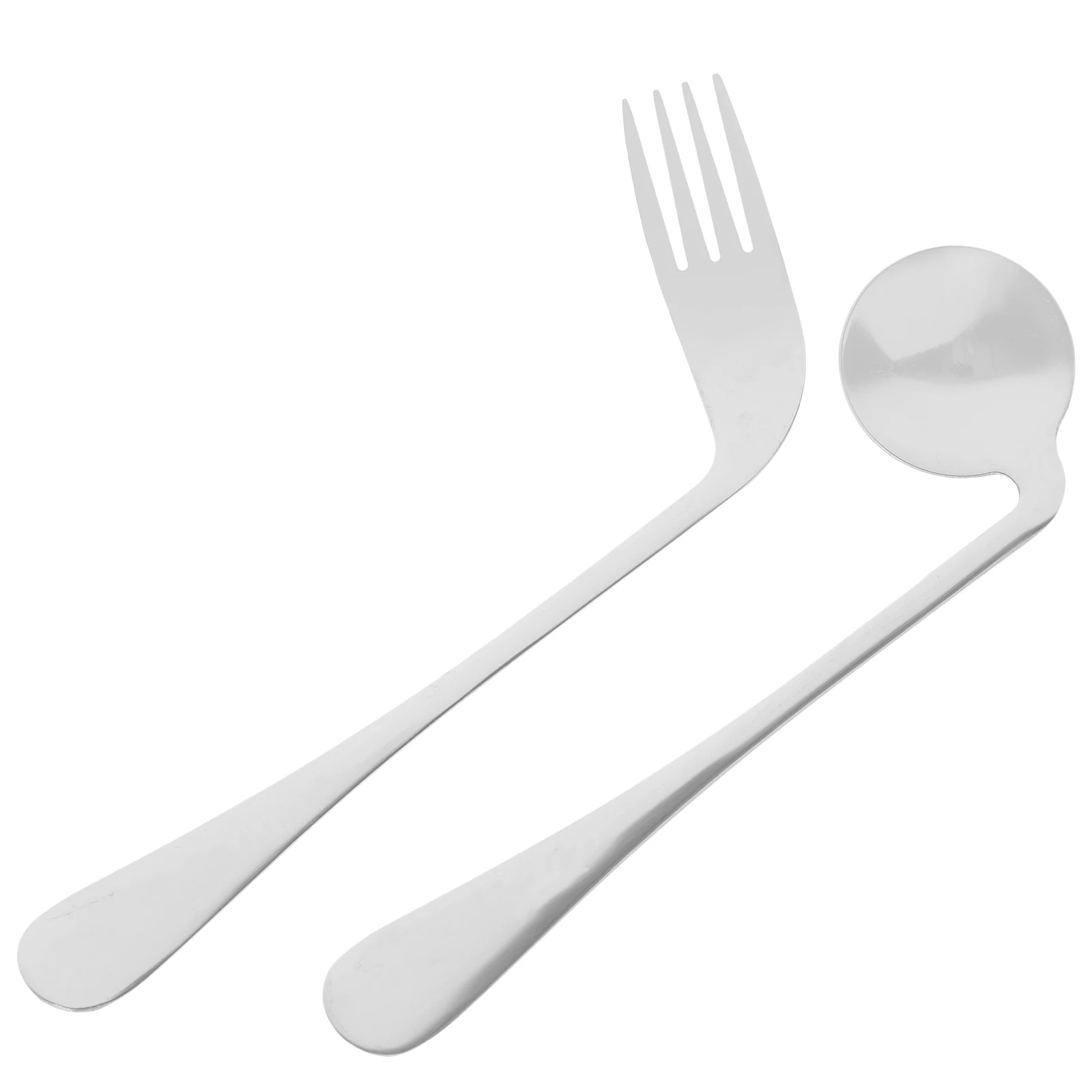 

1Set Angled Fork Spoon Stainless Steel Feeding Assist Tableware for Elderly Disabled Arthritis Patients Lightweight Ergonomic